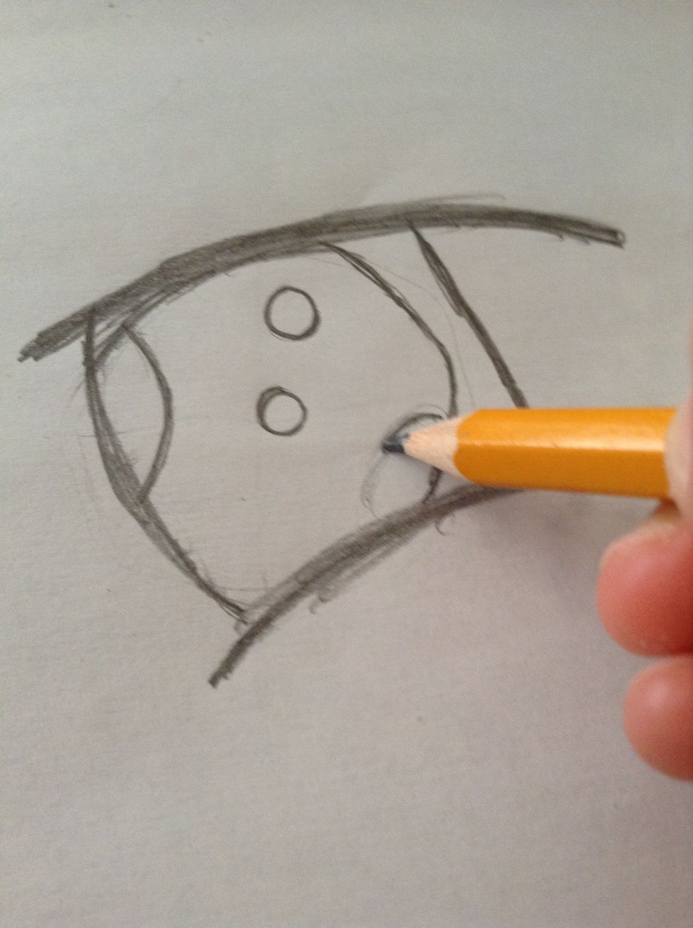 Draw circles in the eye.