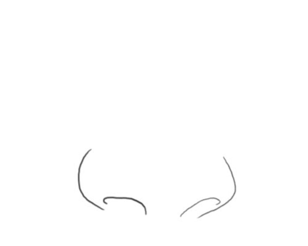 Draw four simple lines.  Two for the nostrils and two for the edges of the nostrils.