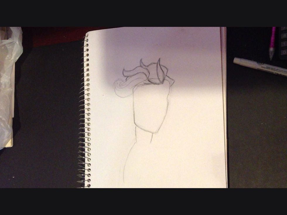 Draw hair...think curves and swoops