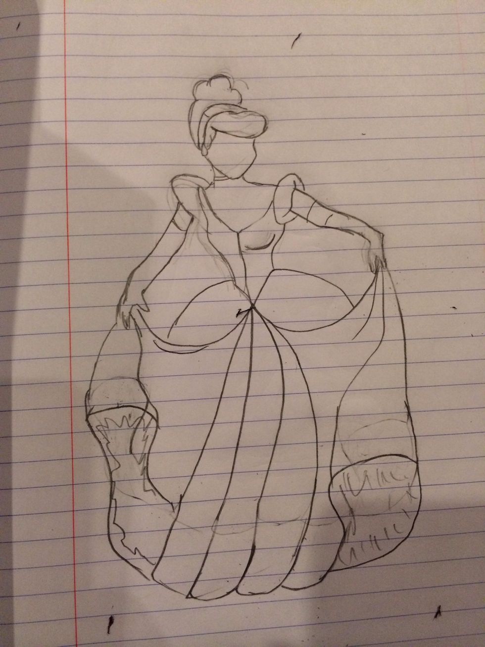 Draw her dress and you're done! I'm not very good at eyes and lips so I decided to leave it like this. (: any requests or questions? Please comment!