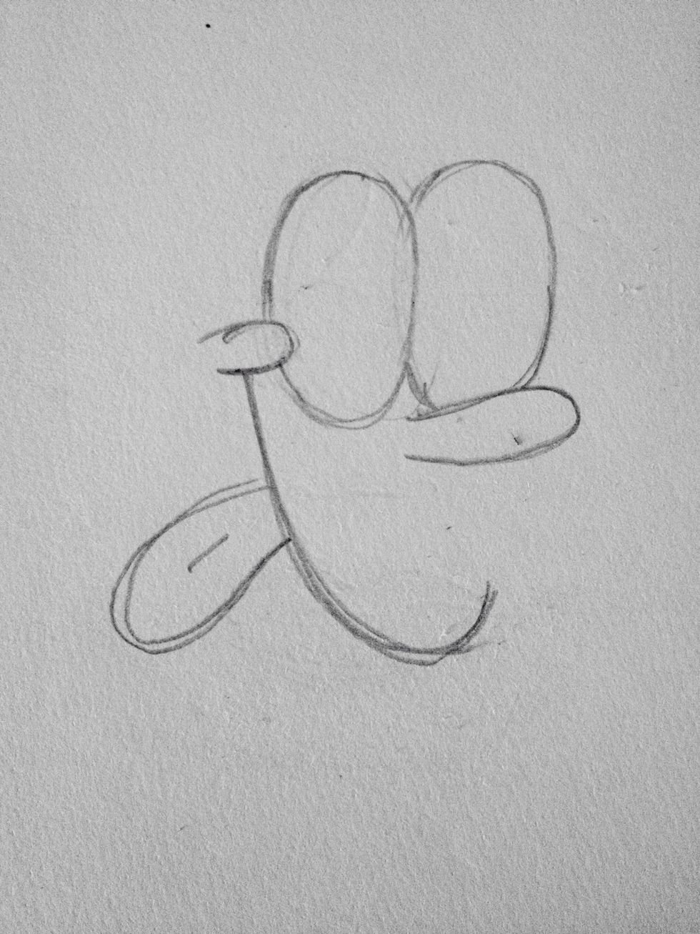 Draw his tongue.