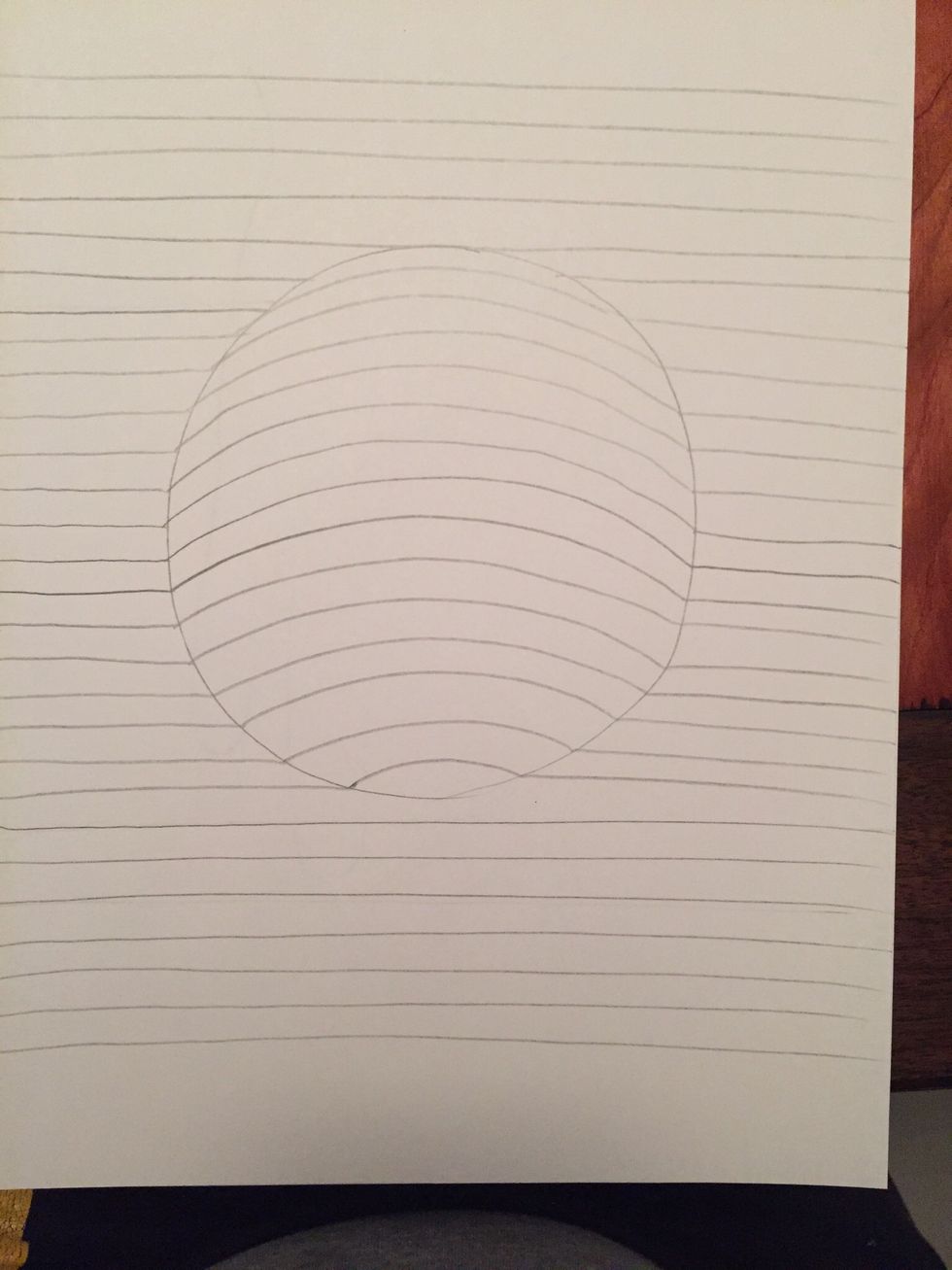 Draw horizontal lines to fill the top of your paper.