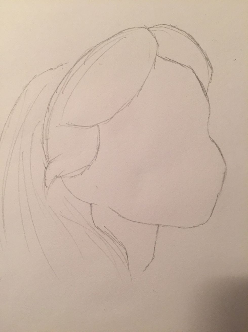 Draw in the rest of Alice's hair... We can sketch in some more lines and detail later \ud83d\ude01