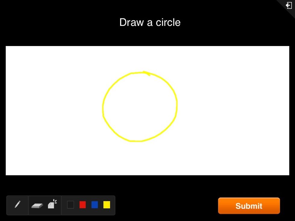 Draw it slides look like this on the students iPad.