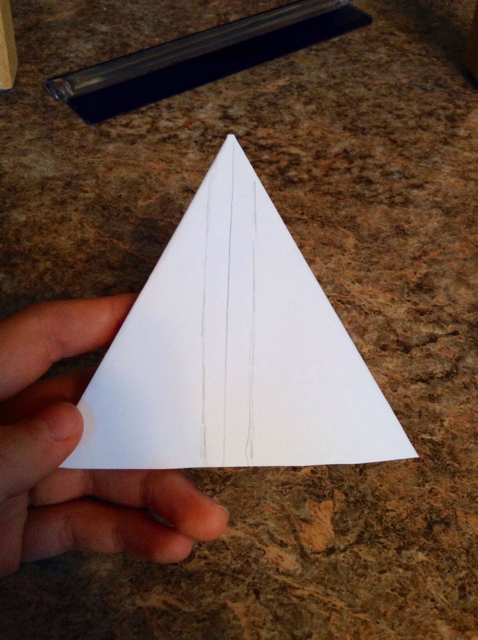 Draw lines approximately 1/4 inch away from the centre one.