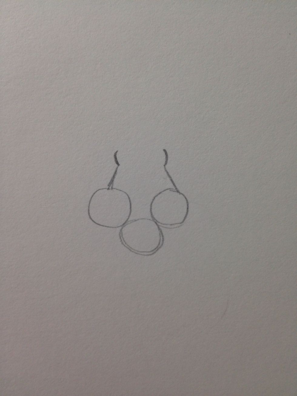 Draw lines extending from the two top circles