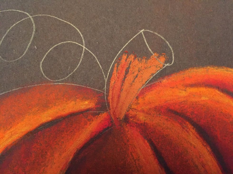 Draw lines or brown in the stem.