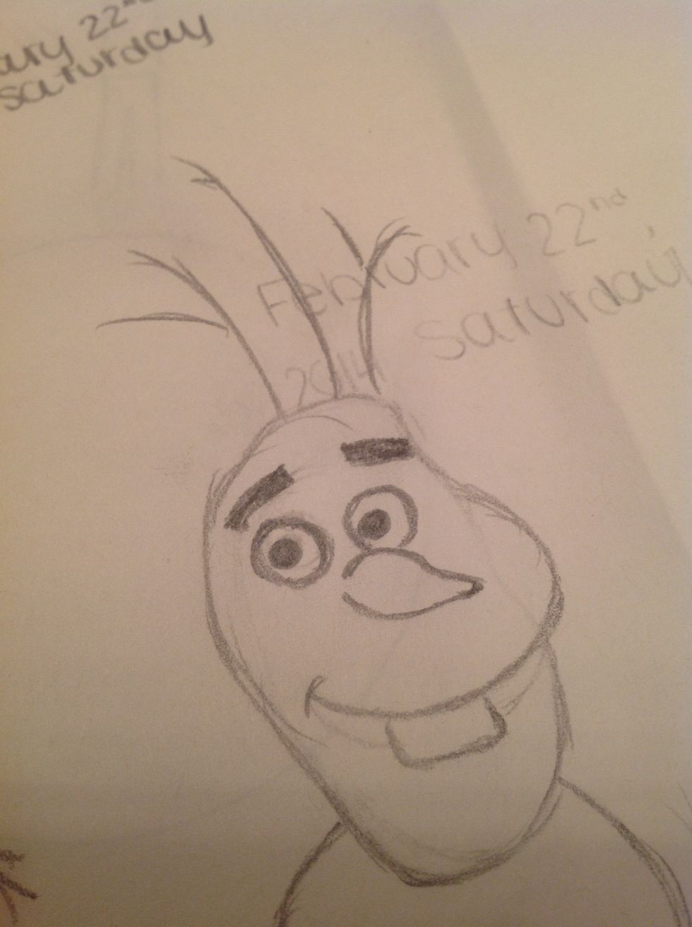 Draw little twigs on his head