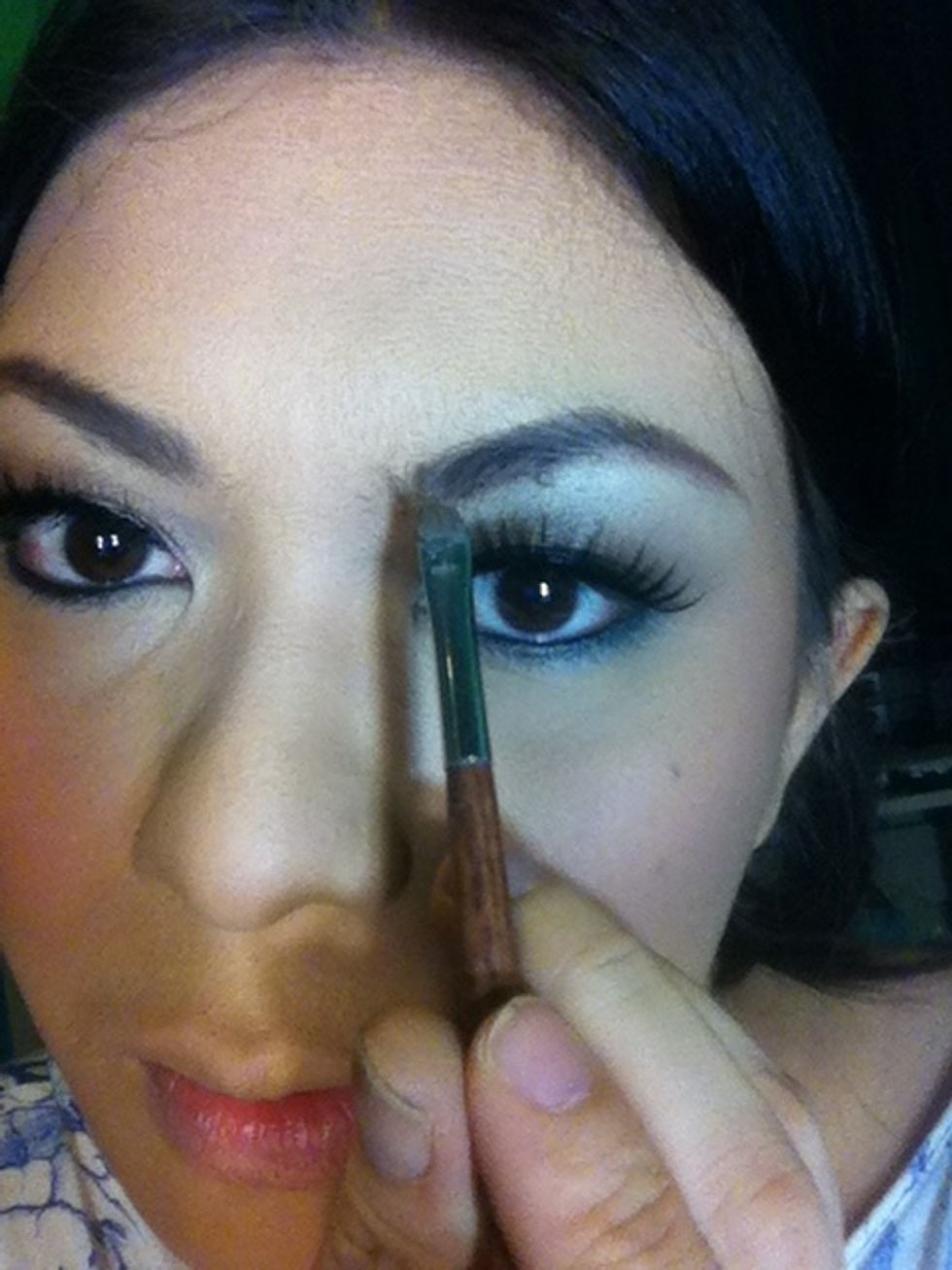 Draw my eyebrow with brow pencil and brush, put a little more eyeshadow on it , mixed it well