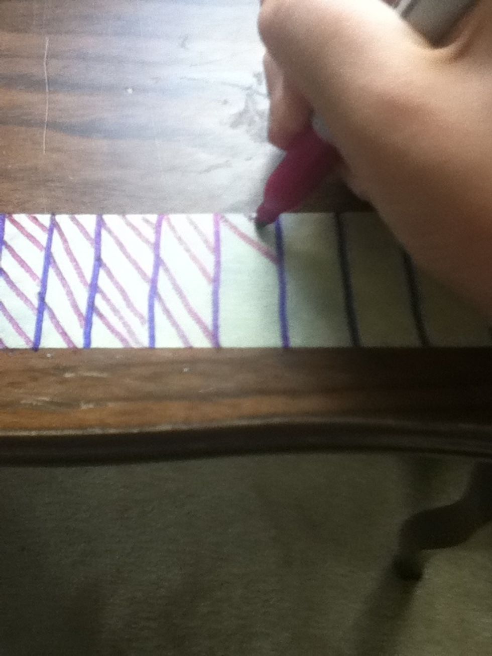 Draw on your tape if your using masking tape like me. You can do any pattern