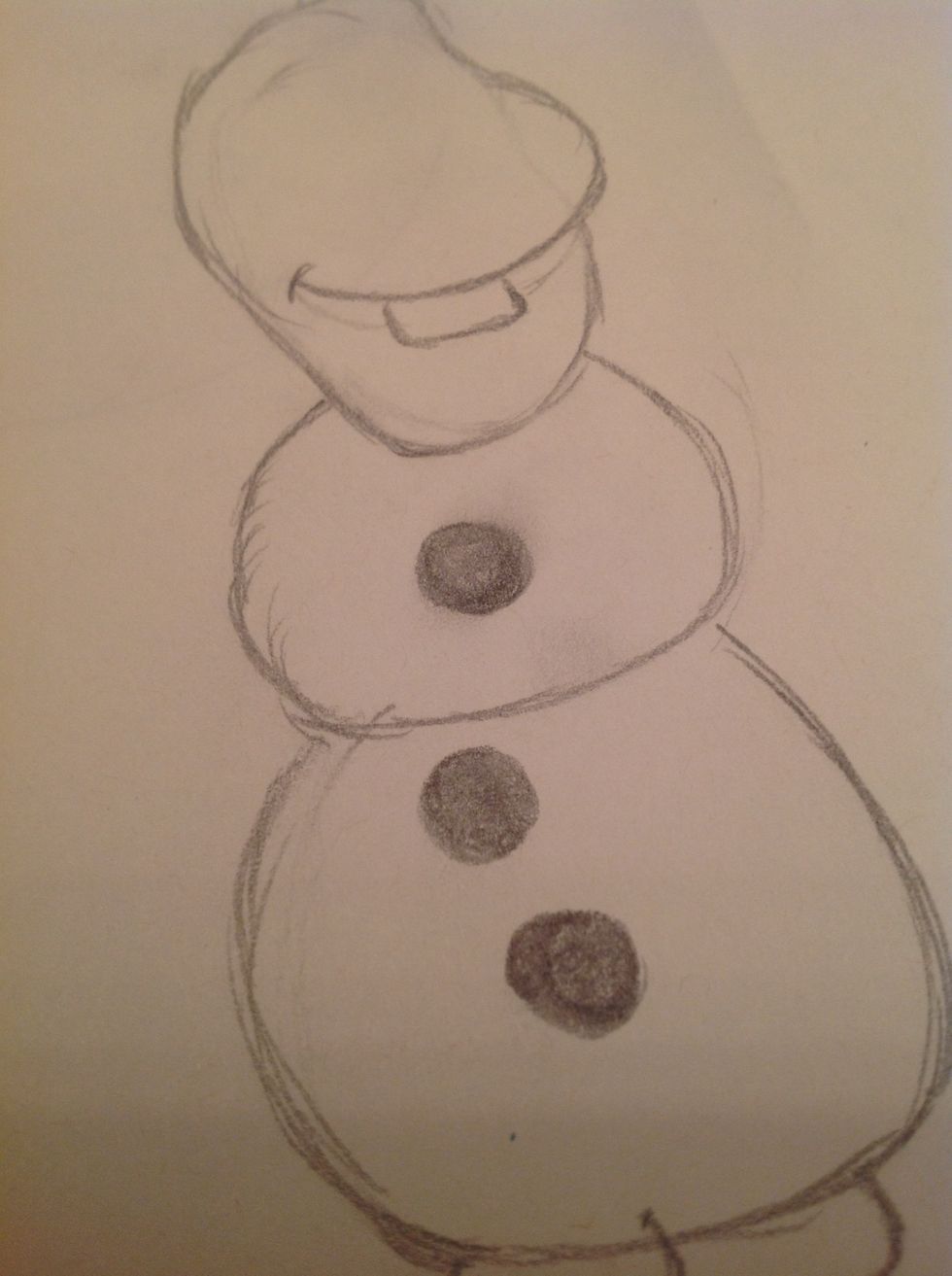 Draw one large tooth under the smile