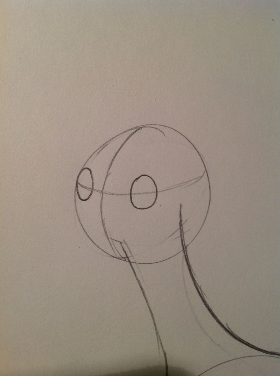 Draw ovals for the eyes