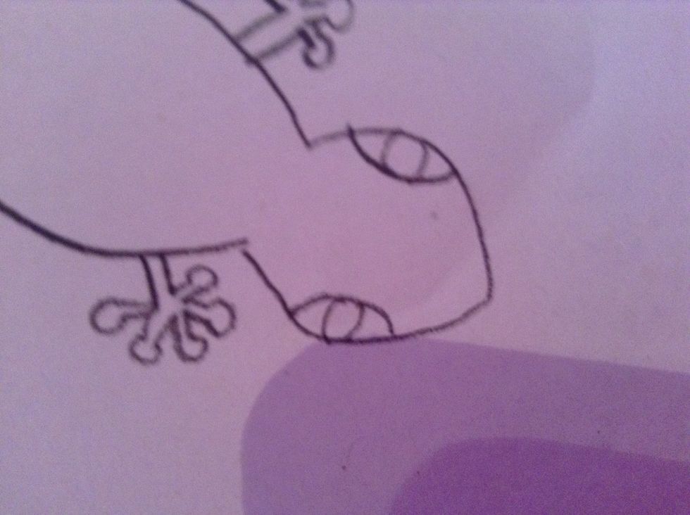 Draw ovals in those semi circles