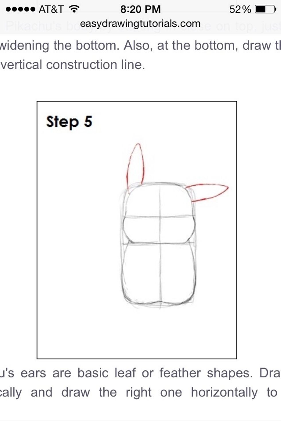 Draw pikachu's ears.