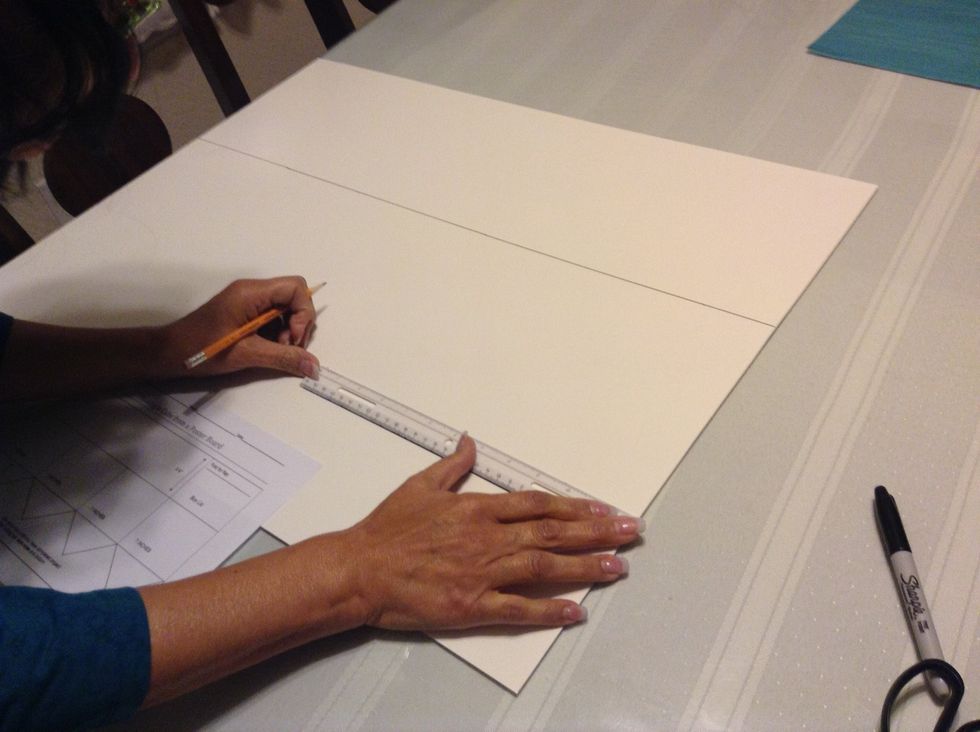 Draw second line using the same measurements as previous line.