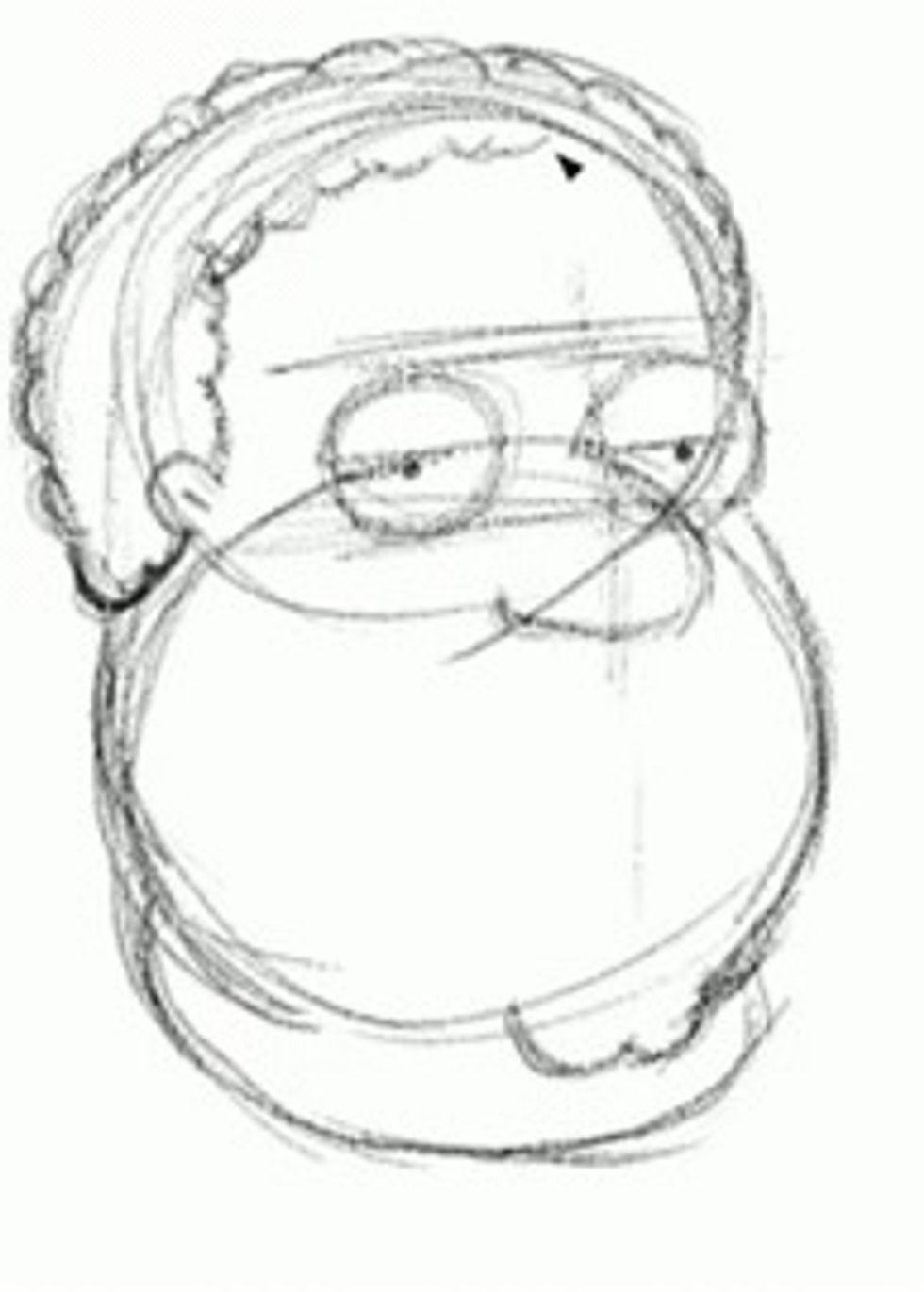 Draw small half circles keeping the Afro small and close to the head.