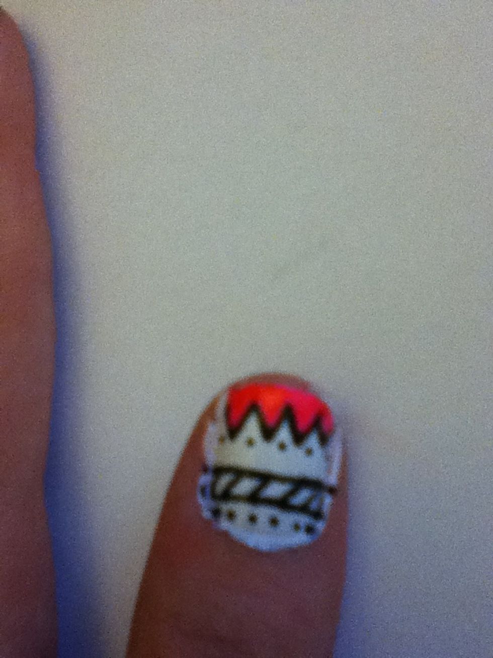 Draw some dots above and below the lines. You're almost done!!!