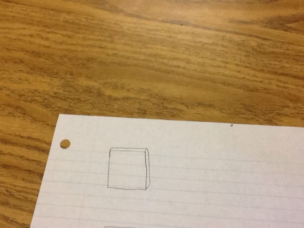 Draw Spongebob's box-shaped figure.
