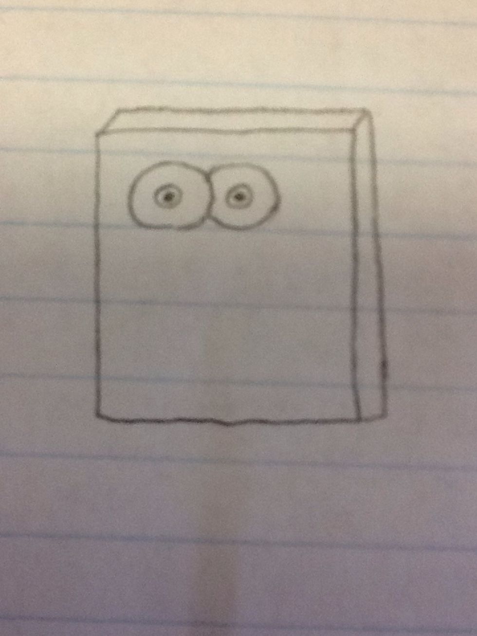 Draw Spongebob's eyes. Make sure they are large, but not too large that they take up his entire body.