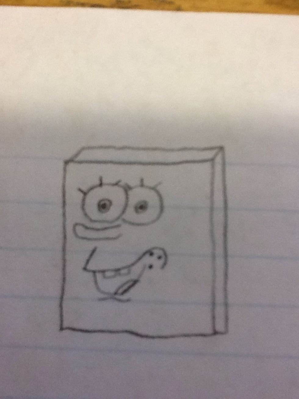 Draw Spongebob's mouth, teeth, and dimples. Make sure his teeth aren't too long and goofy looking. Also, make sure his dimples stand out.