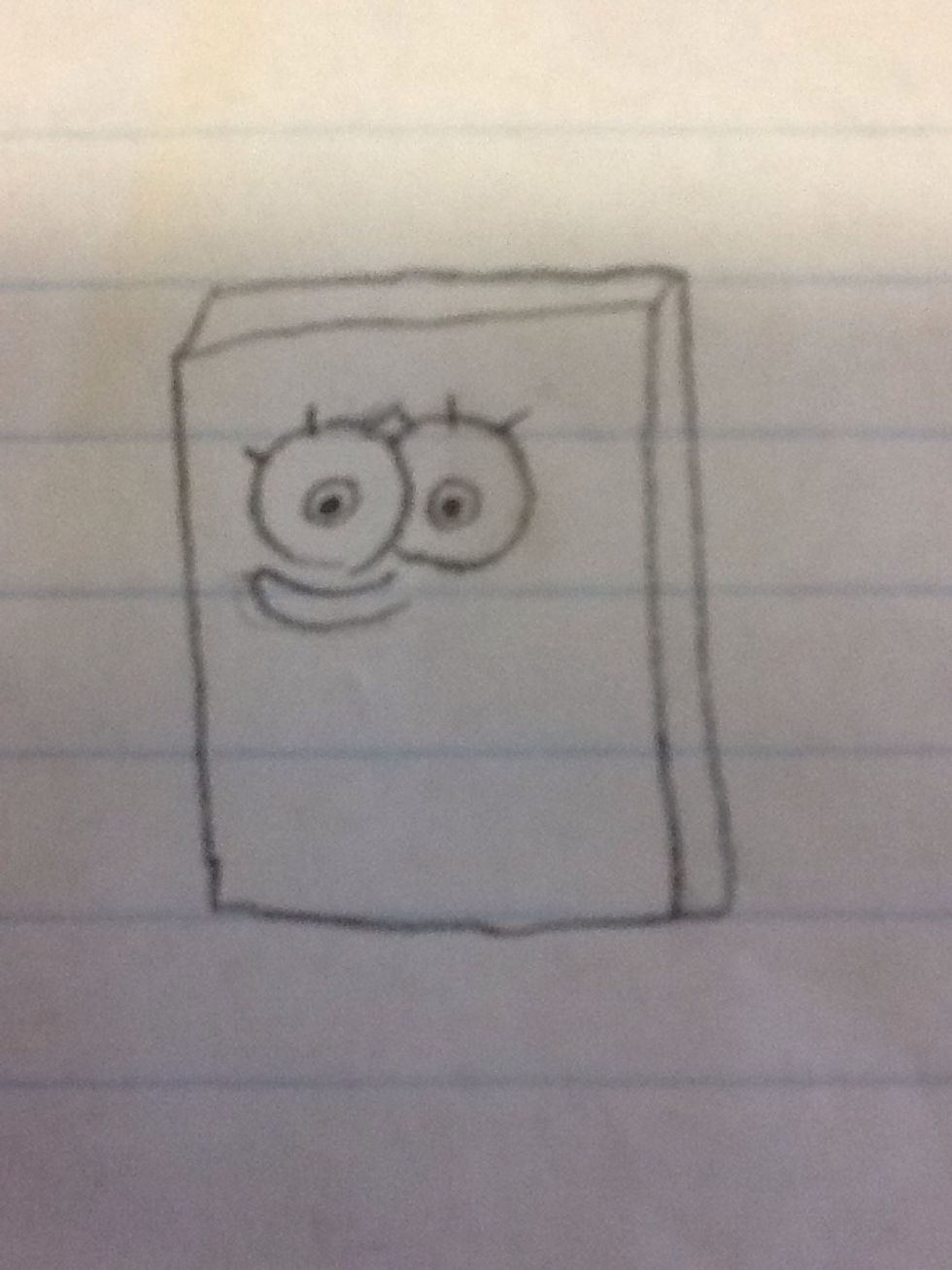 Draw Spongebob's nose. Make sure it is long and tube-shaped.