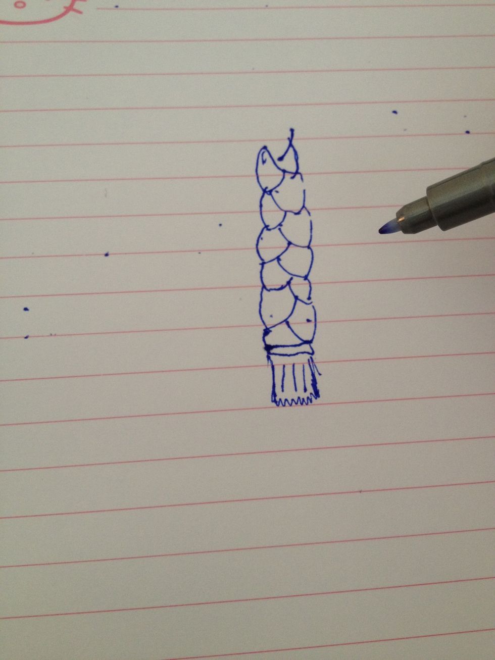 Draw the bottom of the hair