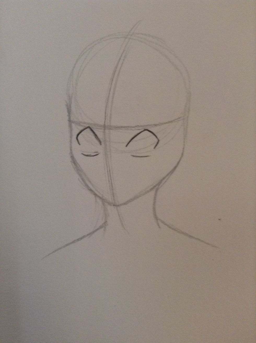 Draw the bottoms of the eyes