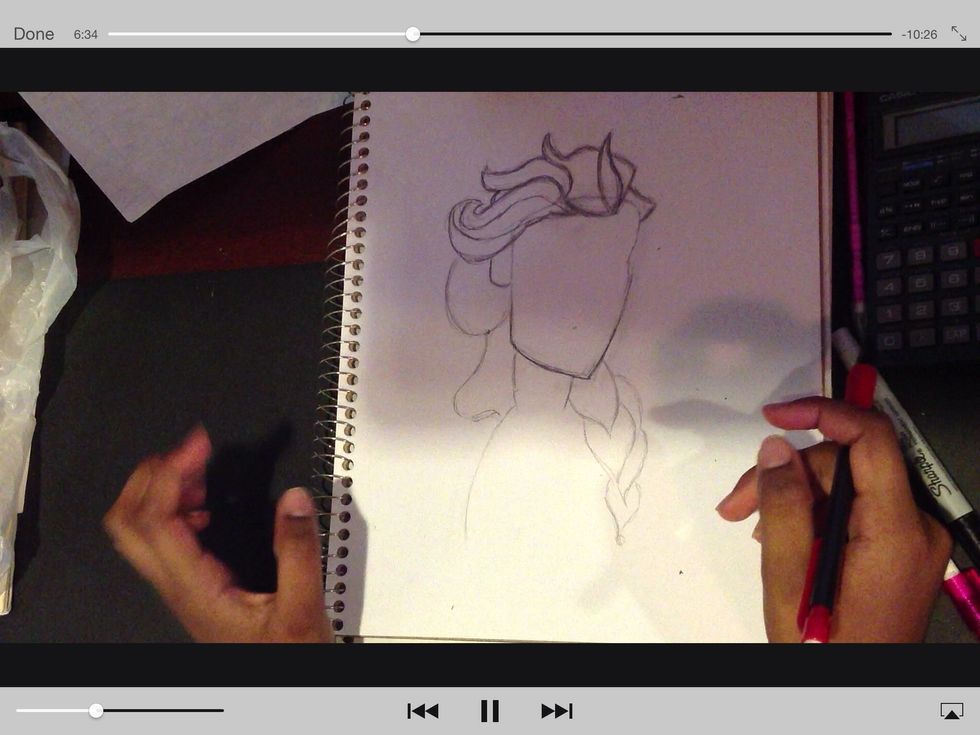 Draw the braid...think water drops