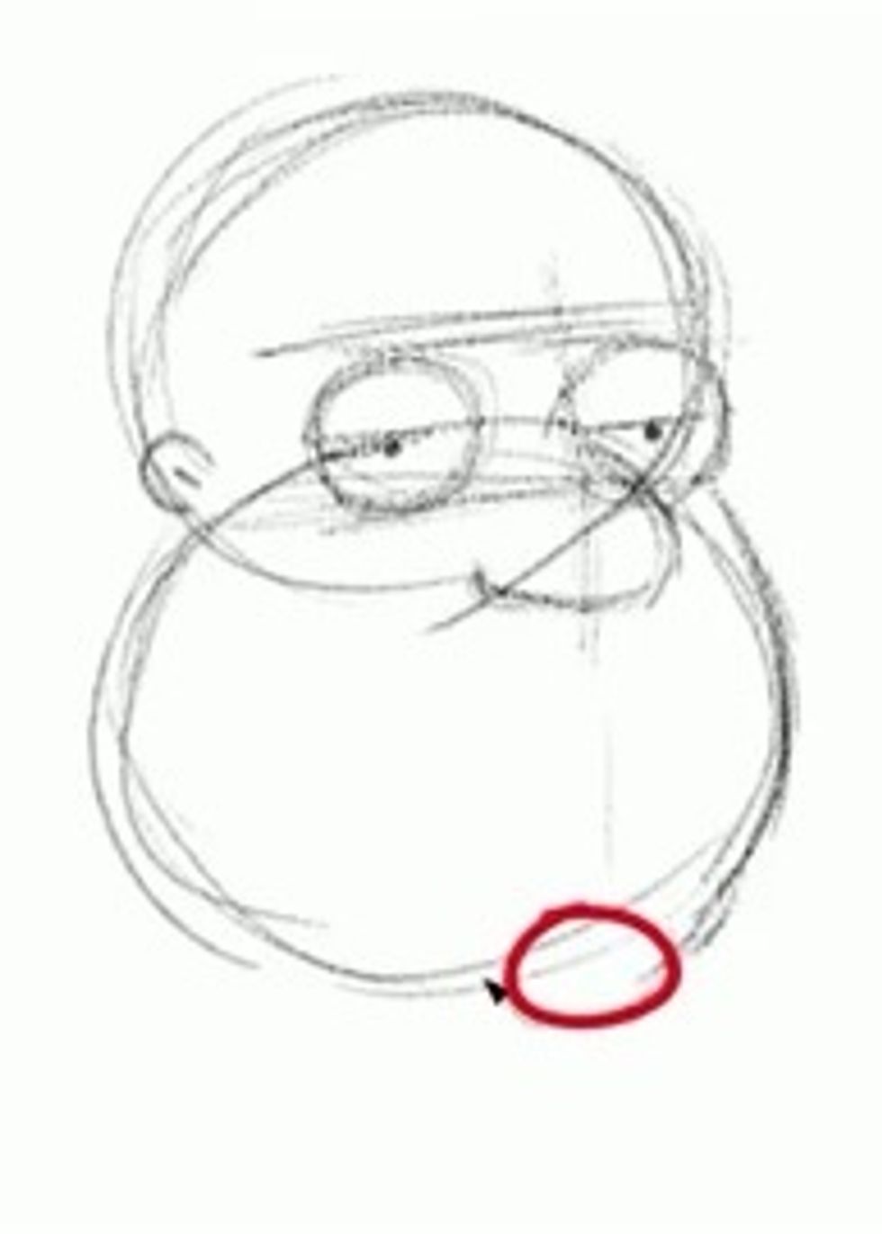 Draw the chin area now.