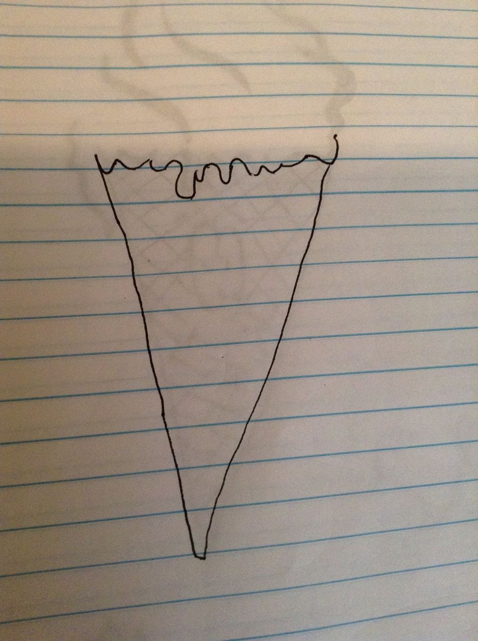 Draw the cone-remember the ice cream is dripping!