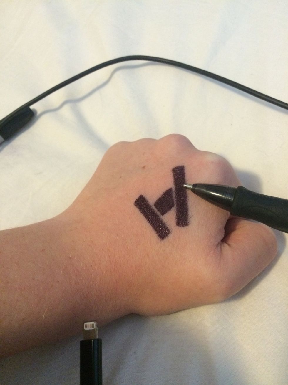 draw the design with pen!! do about 3-4 layers of this and WAIT TILL ITS DRY until the next step\ud83d\ude02\u270b\ud83c\udffd