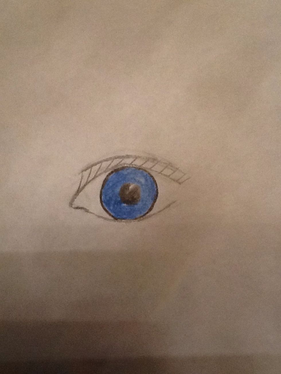 Draw the eye lashes between the two lines like the picture.