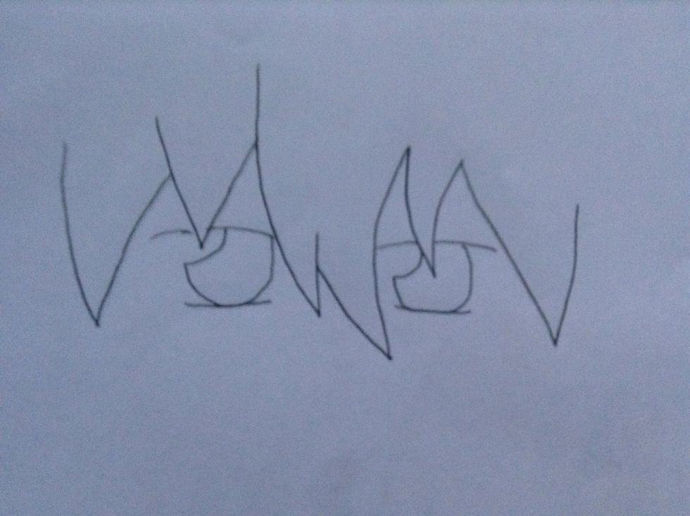 Draw the front part of his hair