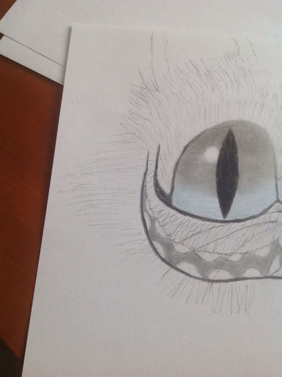 Draw the fur on the sides.