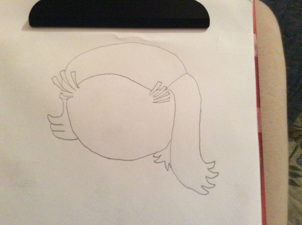 Draw the hair and eye lashes like this\u270f\ufe0f