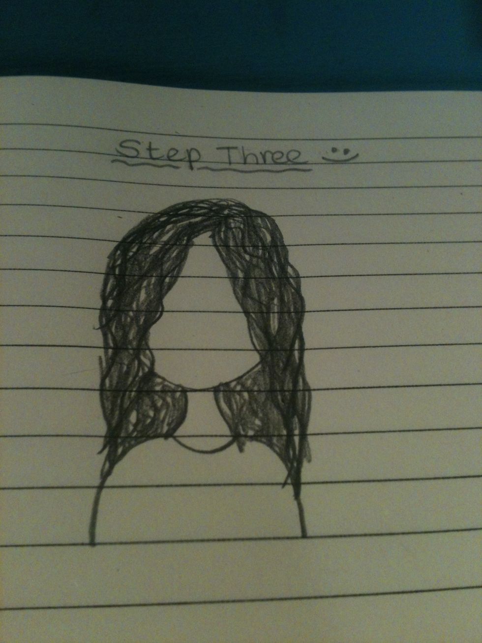 Draw the hair. Make it look perfect and make sure that there are not many gaps\ud83d\udc69