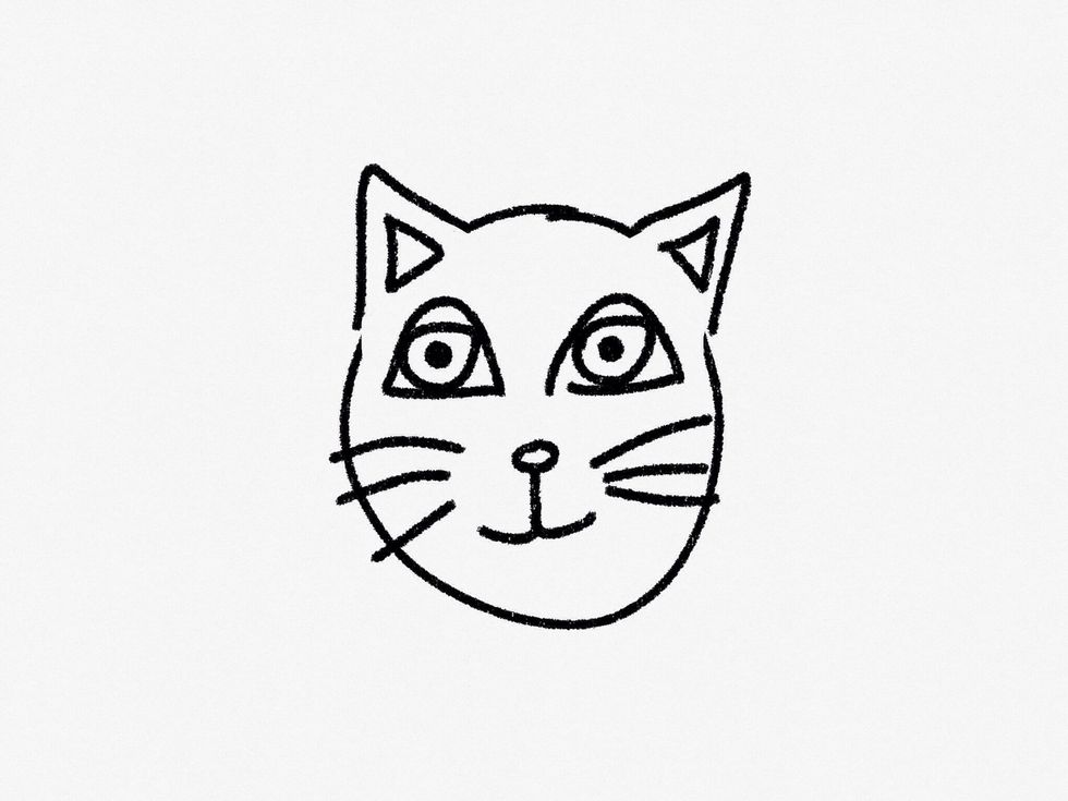 Draw the inside of its eyes and whiskers.