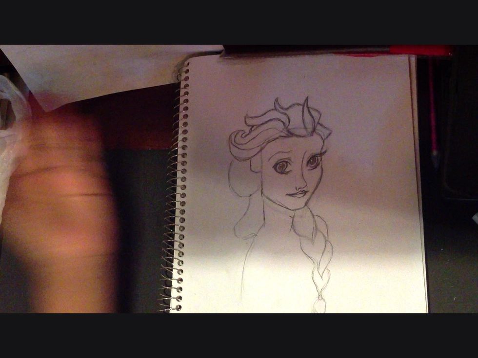 Draw the inside of the eyes and draw the mouth