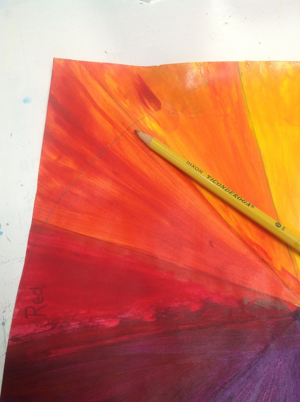 Draw the largest circle you can on one.