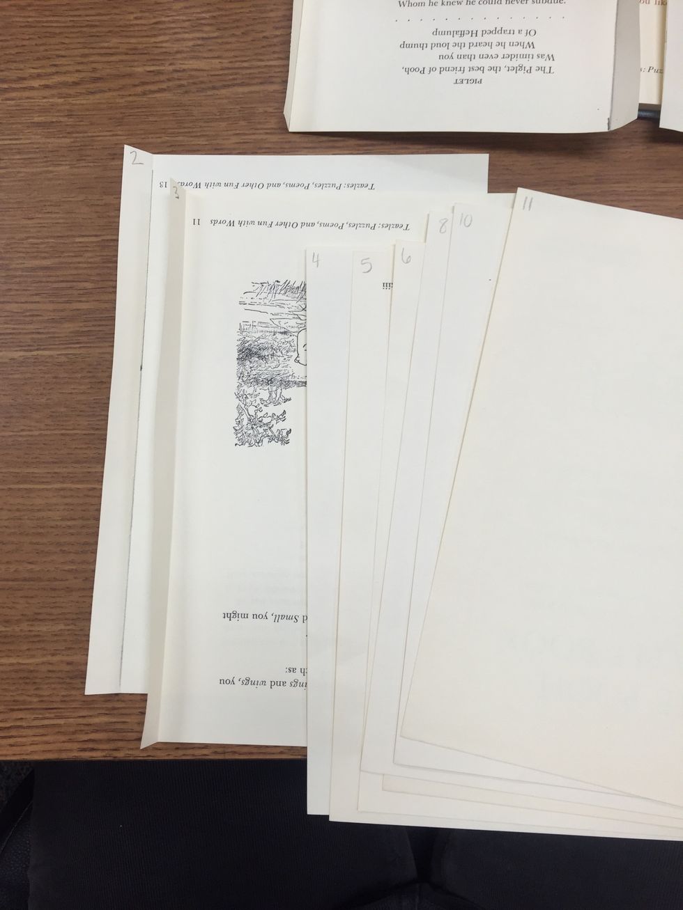 Draw the lines and fold each page. Fold each page on the left.