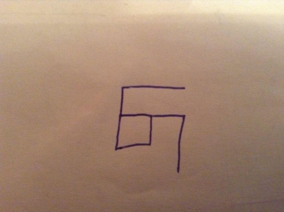 Draw the lines as shown ( if it helps, draw the shorter part 1cm long and the longer part 2cm long