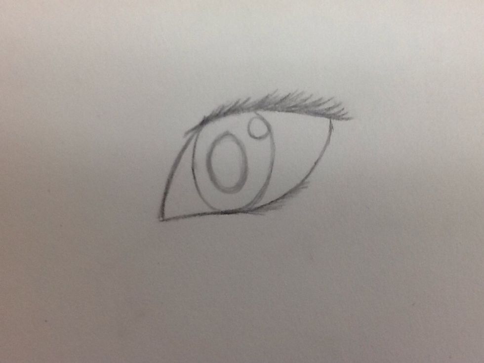 Draw the minor details in the eye. You can also erase the sketch lines now, if you haven't already.