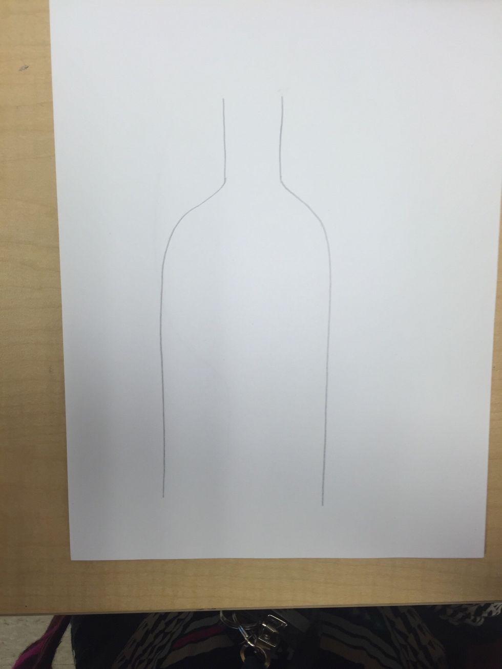 Draw the mirror image (exact opposite) of the left line on the right side. It doesn't have to be perfect (it's more interesting that way!).