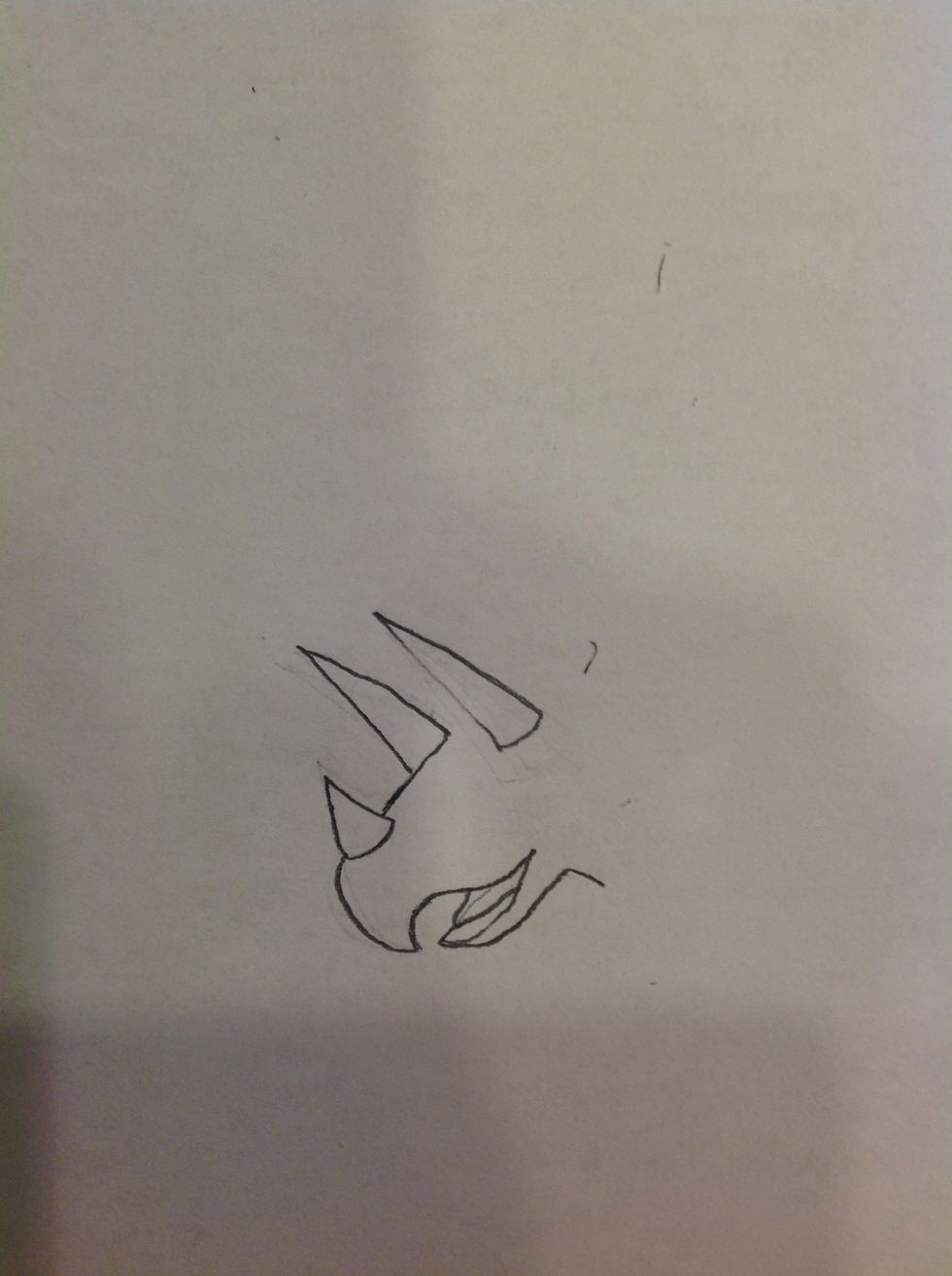 Draw the mouth and horns.