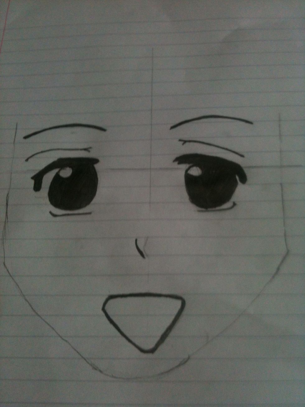 Draw the mouth and nose