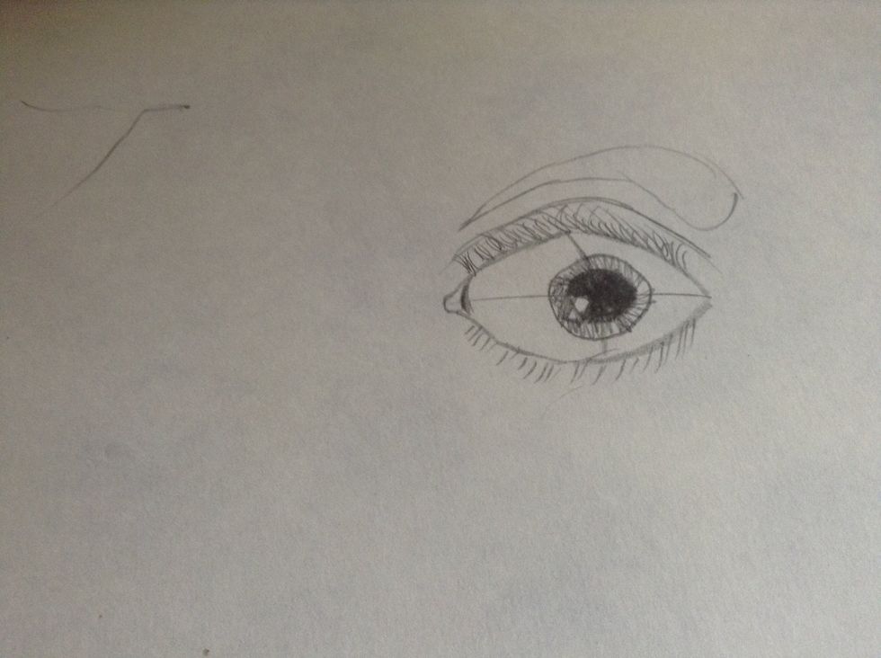 Draw the outline of the eye brow