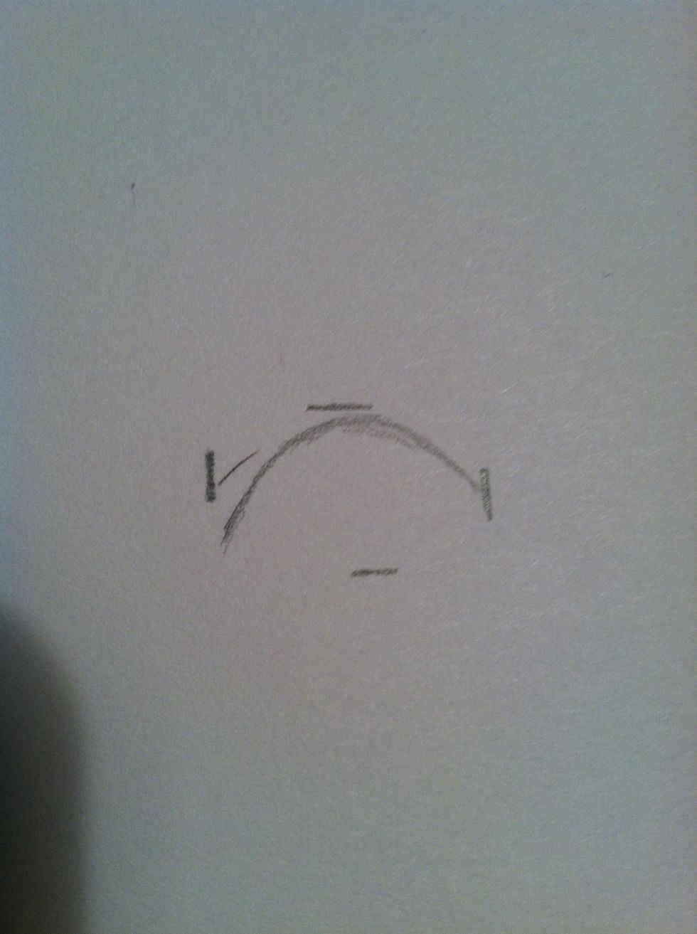 Draw the outline of the top of the eye lightly. This will be different for each eye. Mine is kind of almond-shaped, but yours could be completely different.