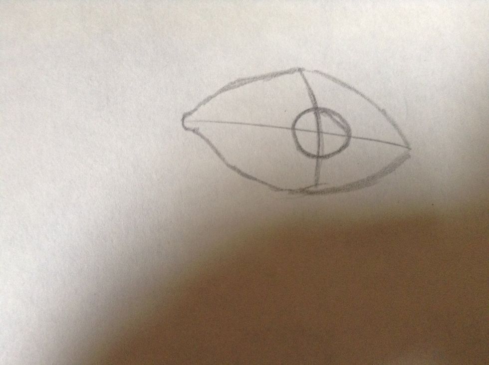 Draw the pupil in the center of the x!!