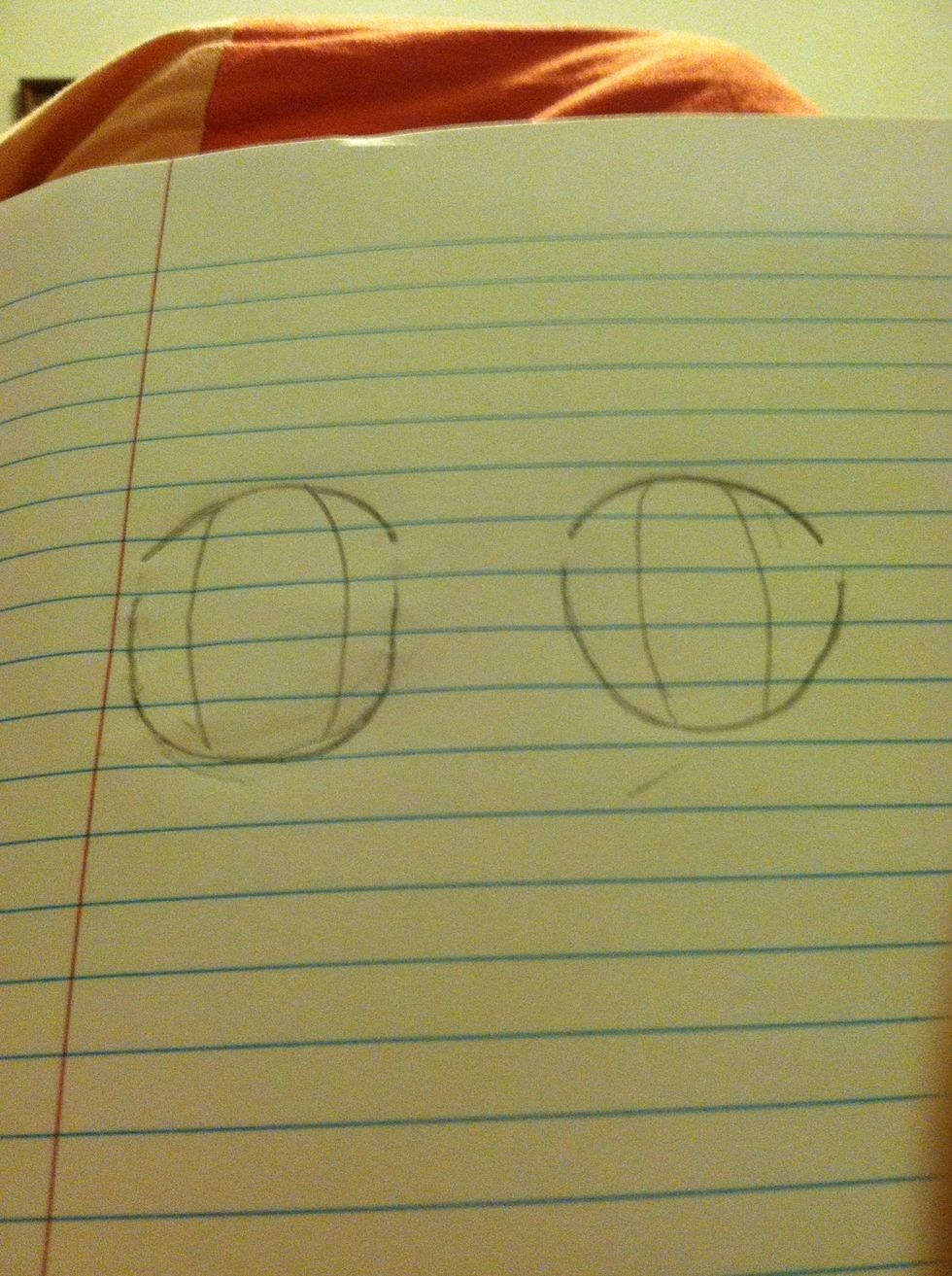 Draw the pupils as shown. I don't know how to tell you how.