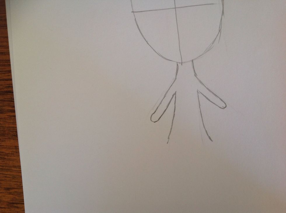 Draw the rest of both of the arms.